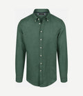 Overhemd linen cotton donkergroen