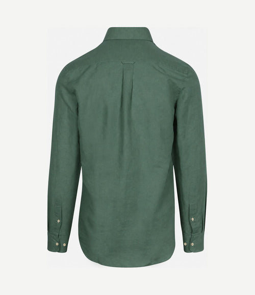 Overhemd linen cotton donkergroen