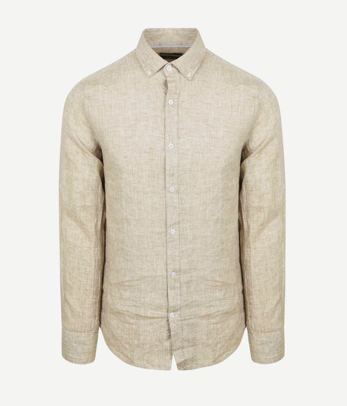 Steppin' Out overhemd linnen beige | Regular-fit