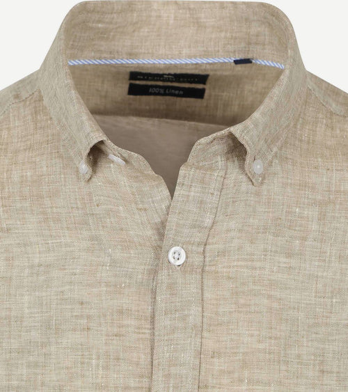 Steppin' Out overhemd linnen beige | Regular-fit