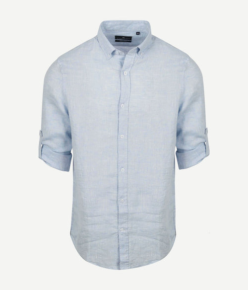 Steppin' Out overhemd linnen lichtblauw | Regular-fit