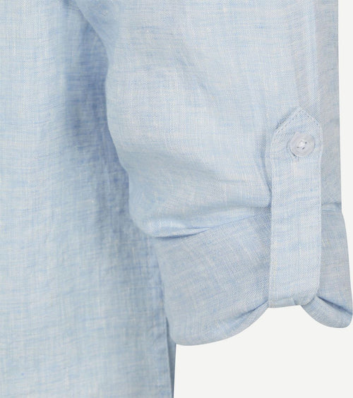 Steppin' Out overhemd linnen lichtblauw | Regular-fit