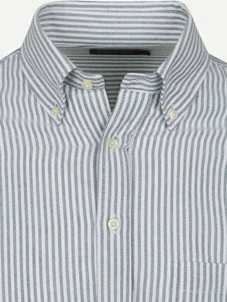 Steppin' Out overhemd Oxford borstzak streep lichtgroen | Regular-fit
