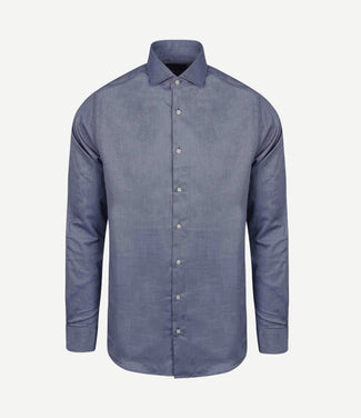 Overhemd Oxford melange blauw