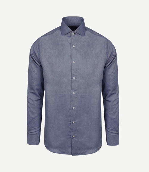 Overhemd Oxford melange blauw
