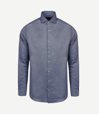 Overhemd Oxford melange blauw