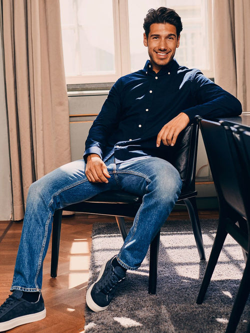 Steppin' Out overhemd Oxford donkerblauw | Regular-fit