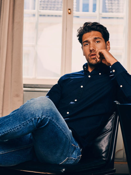 Steppin' Out overhemd Oxford donkerblauw | Regular-fit