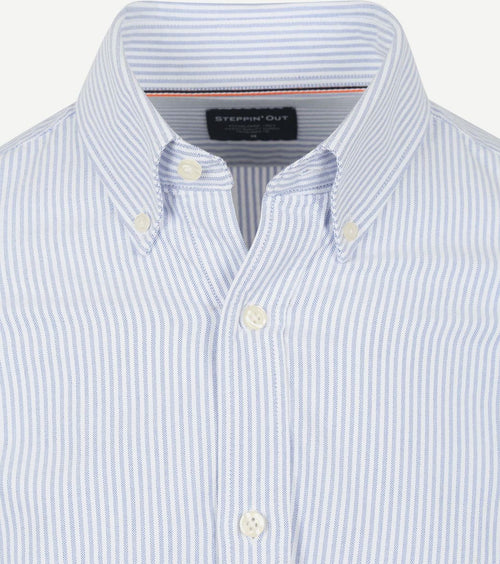 Steppin' Out overhemd Oxford streep lichtblauw | Regular-fit