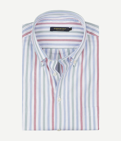 Steppin' Out overhemd Oxford streep multicolour | Regular-fit