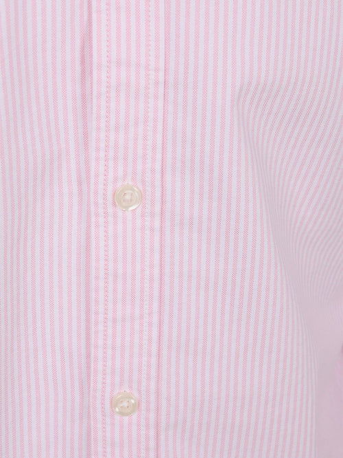 Overhemd Oxford streep roze