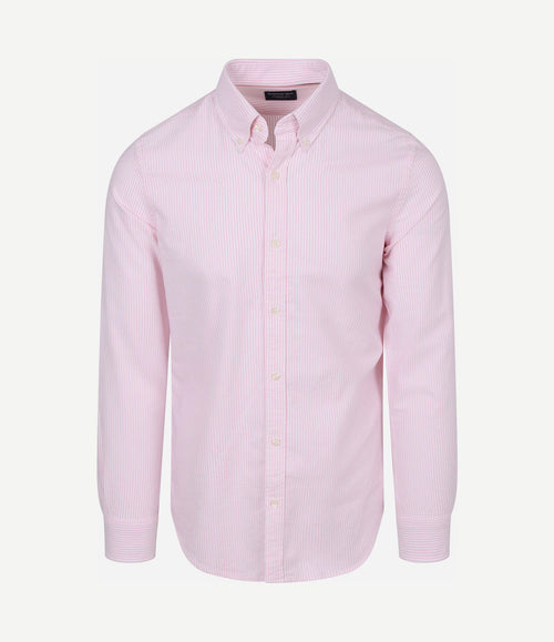 Overhemd Oxford streep roze