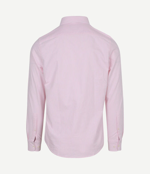 Overhemd Oxford streep roze