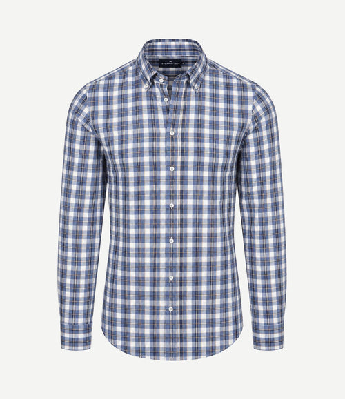 Overhemd ruit blauw