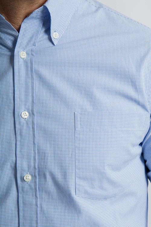 Steppin' Out overhemd ruit lichtblauw | Regular-fit