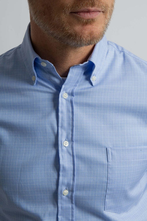 Steppin' Out overhemd ruiten blauw | Regular-fit