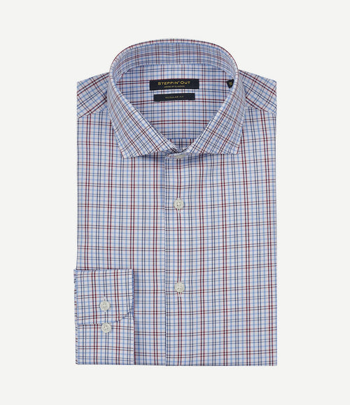 Overhemd ruiten blauw rood