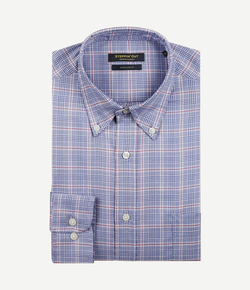 Overhemd ruiten blauw rood