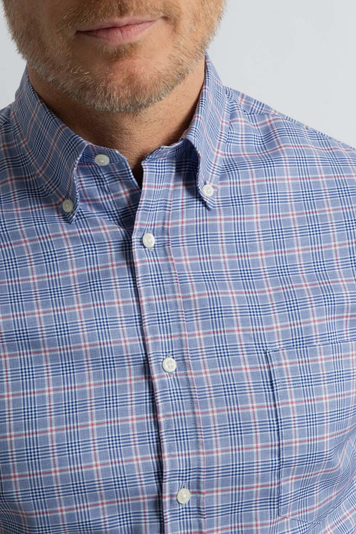 Steppin' Out overhemd ruiten blauw rood | Regular-fit