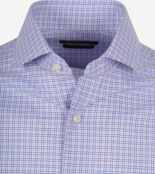 Steppin' Out overhemd ruiten blauw roze | Regular-fit