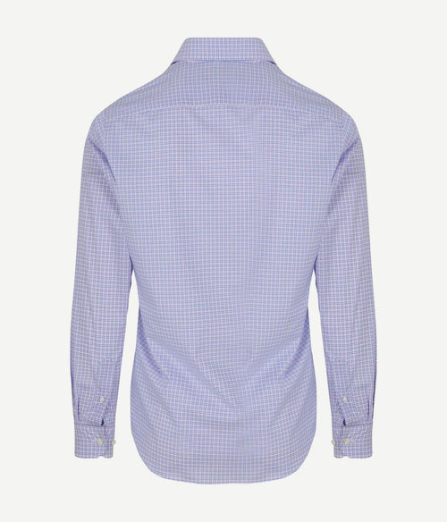 Steppin' Out overhemd ruiten blauw roze | Regular-fit