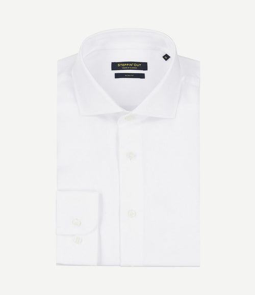 Overhemd slim-fit dobby wit