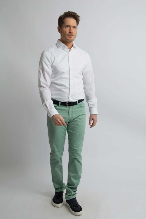 Overhemd slim-fit dobby wit