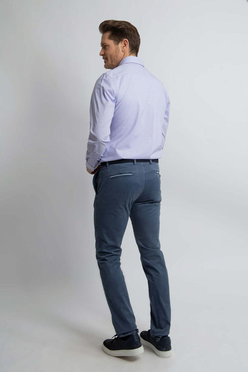 Overhemd slim-fit ruiten blauw rood