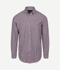 Overhemd streep donkerblauw rood
