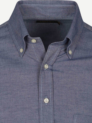 Overhemd twill blauw