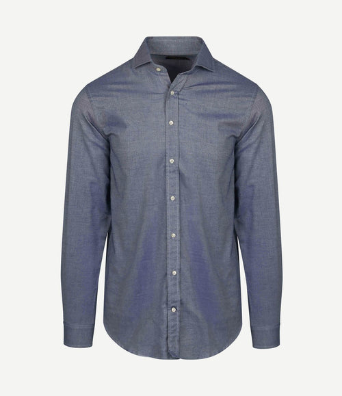 Overhemd twill blauw
