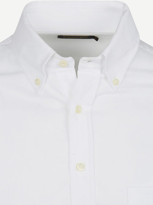 Steppin' Out overhemd twill borstzak wit | Regular-fit