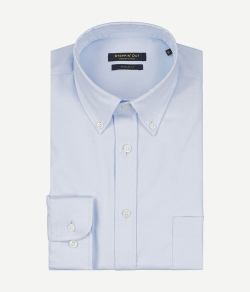 Overhemd twill lichtblauw