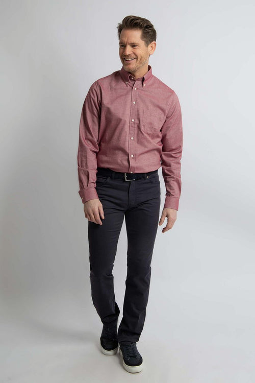 Steppin' Out overhemd twill rood | Regular-fit