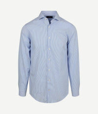 Overhemd twill streep lichtblauw