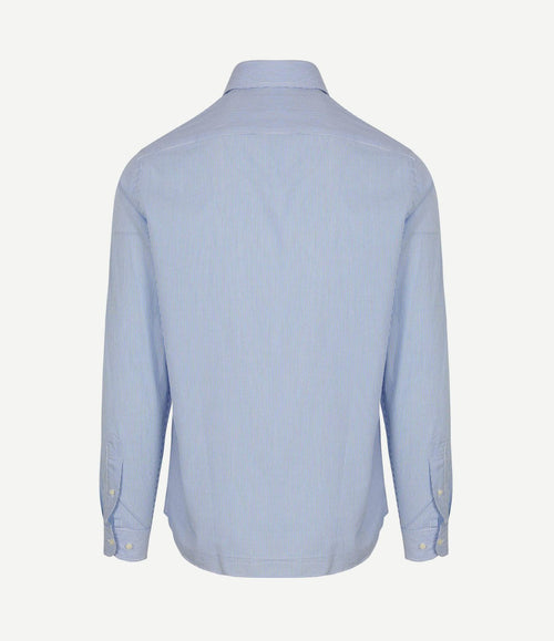 Overhemd twill streep lichtblauw