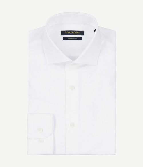 Steppin' Out overhemd twill wit | Regular-fit
