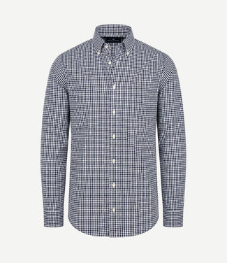 Overhemd vichy ruit donkerblauw
