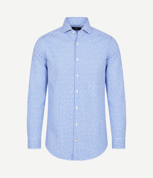 Oxford overhemd ruit blauw
