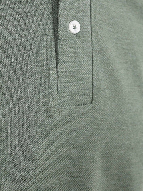 Longsleeve polo piqué classic groen