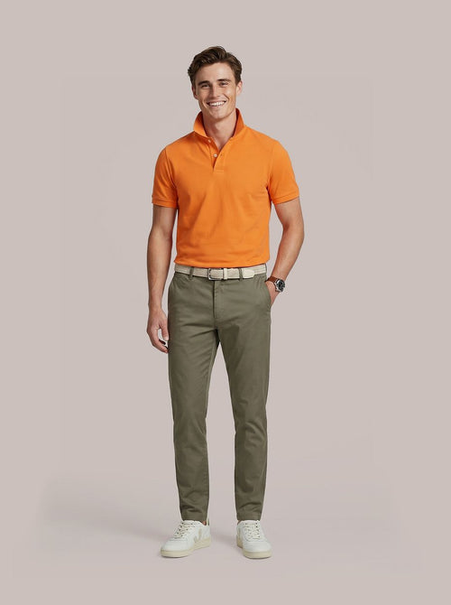 Polo piqué oranje