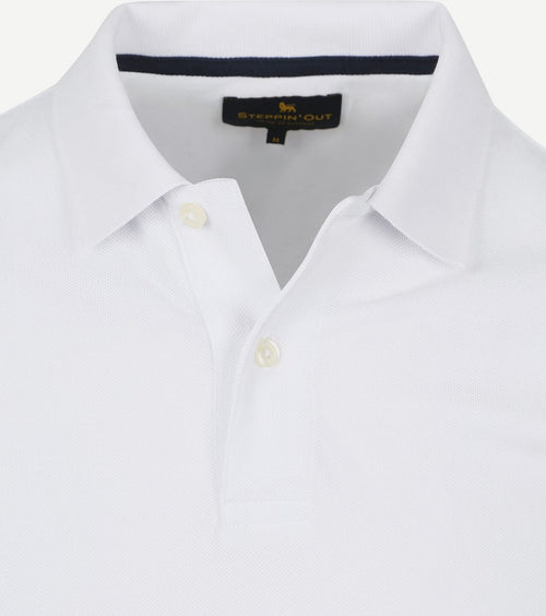 Steppin' Out polo piqué classic wit | Regular-fit