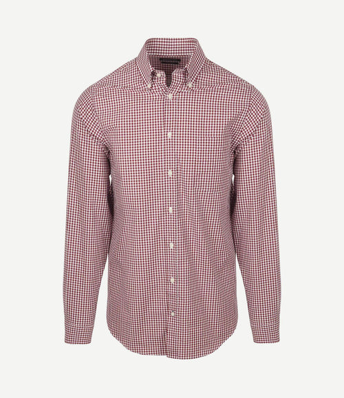 Poplin overhemd ruit rood