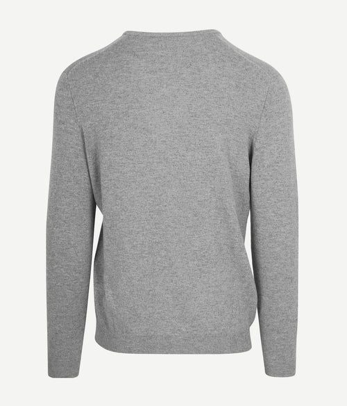 Steppin' Out pullover v-hals merinowol mid grijs | Regular-fit