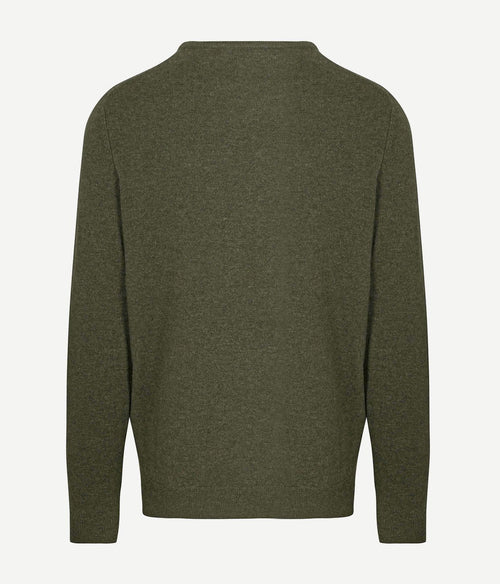 Steppin' Out pullover v-hals merinowol olijfgroen | Regular-fit