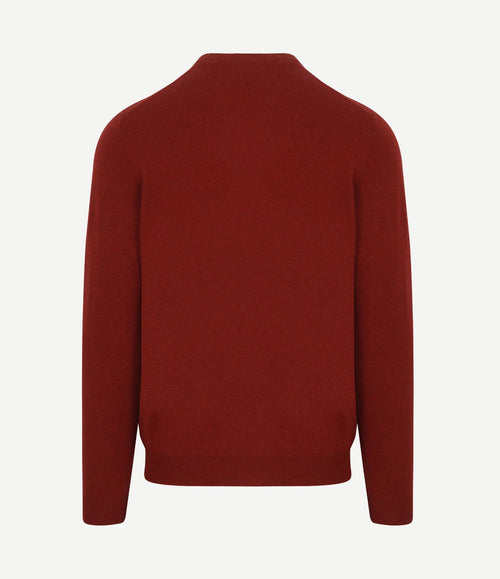Pullover v-hals merinowol rood