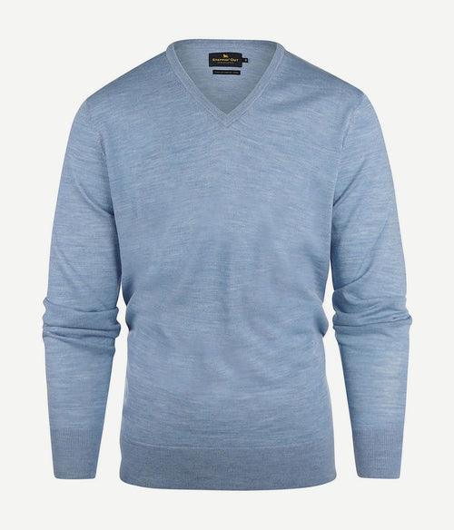 Steppin' Out pullover v-hals merinowol sky blue | Regular-fit