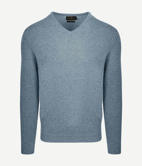 Steppin' Out pullover v-hals merinowol sky blue | Regular-fit