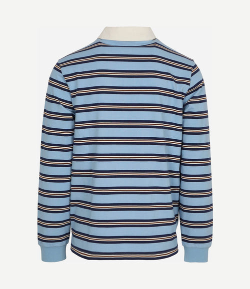 Rugby polo streep blauw