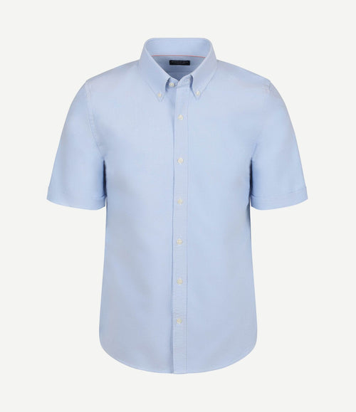 Short sleeve overhemd Oxford yale lichtblauw